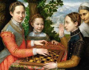 The Chess Game (1555) Museum Narodow Poznan, Poland. By 1600, Chess Game is at the Roman estate of Fulvio Orsini. Cat. 43